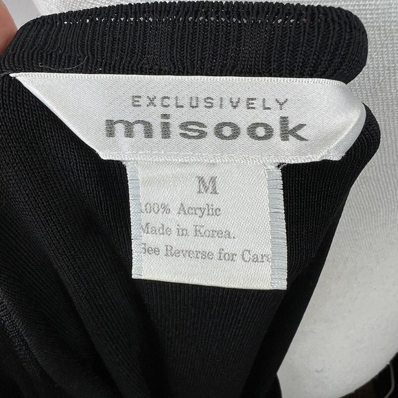 Exclusively Misook Black Short Sleeve Knit Midi Dress size M V Neck - Picture 8 of 9
